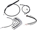 harley davidson softail street bob fxbb [BURLY BRAND] - Komplet sort vinyl styr kabel/line sæt til abehængere-1