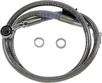 harley-davidson street bob [DRAG SPECIALTIES] – Forlænget bremseslange i rustfrit stål - 0