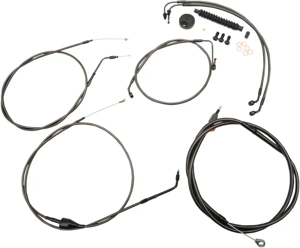 Harley Davidson Flhri [LA CHOPPERS] - Standard Midnight Braided Handlebar/Breme Line Kit
