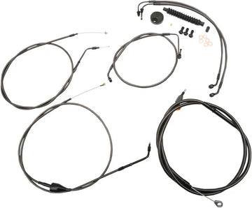 Harley Davidson Flhr [LA CHOPPERS] - Standard Midnight Braided Handlebar/Breme Line Kit
