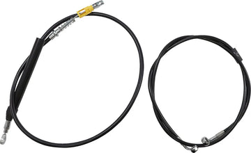 harley-davidson street bob [LA CHOPPERS] - Komplet sort vinylflettet styrkabel/bremseledningssæt