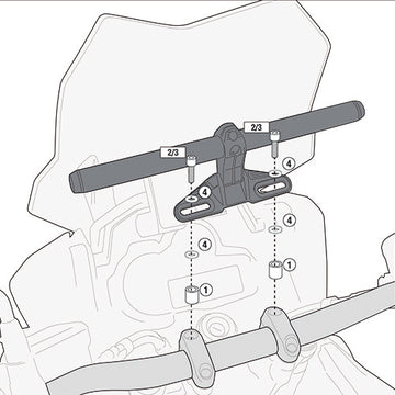 Ducati Hyperstrada 939 [GIVI] - Montagekit für Smart Bar oder Smart Mount