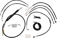 Harley Davidson Fxdrs 114 [LA CHOPPERS] - Komplet sort vinylflettet styrkabel/bremselinjesæt