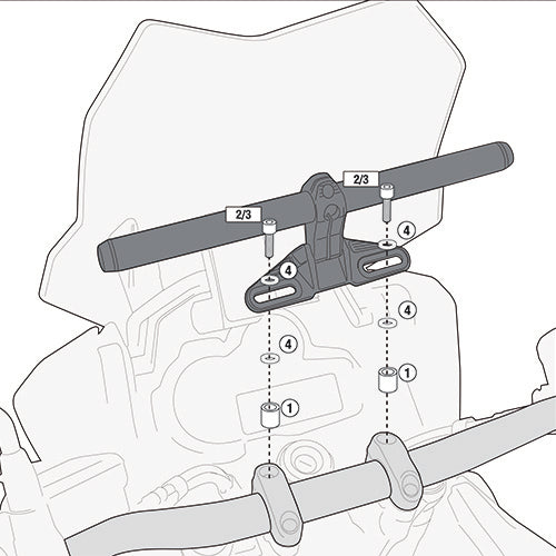 Ducati Multistrada 950 [GIVI] - Montagekit für Smart Bar oder Smart Mount