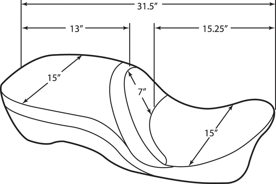 harley davidson touring [DRAG SPECIALTIES] – 2-up lædersæde, ryglæn kompatibel, touring