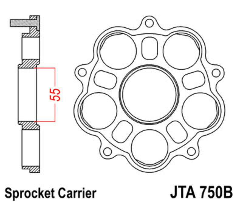 Hyperstrada 821 [JT SPROKETS] - Baghjulsholder - 5 silent blocks Ducati