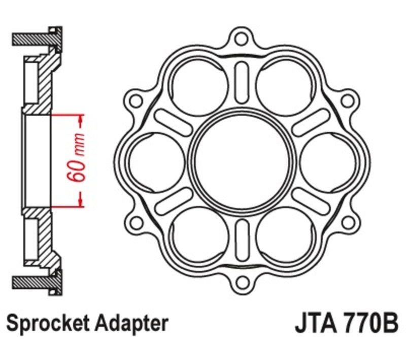Ducati Monster 1200 [JT SPROKETS] - Baghjulsholder - 6 Silentbloc Ducati Panigale/Monster