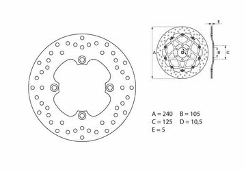 Honda Xl 700 [BREMBO] - Series Oro rund stiv bremseskive