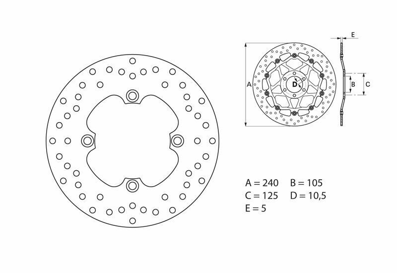 Honda Cb 900 Hornet [BREMBO] - Series Oro rund stiv bremseskive