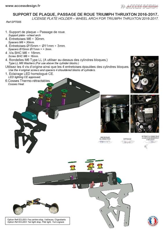 Triumph Thruxton 1200 [ACCESS DESIGN] - nummerpladeholder hjulkasse sort Triumph Thruxton 1200