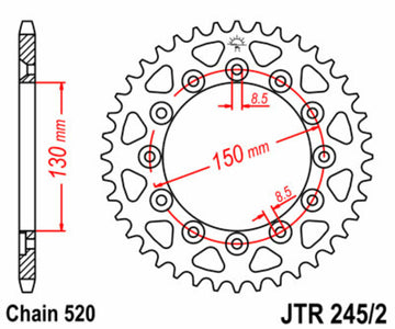 Honda XL 500 R [JT Sprockets] - Standard stålpinion bagpå