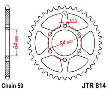 Suzuki GT 550 [JT Sprockets] - Standard stålpinion bagpå