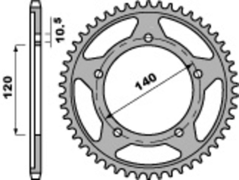 Triumph Bonneville 800 T100 [PBR] - Standard Chain Wheel C45 Steel
