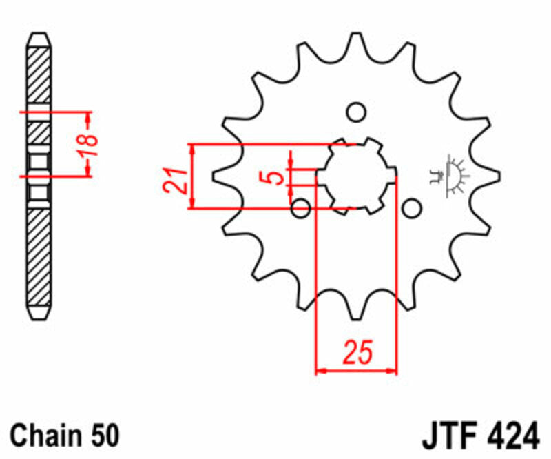 Suzuki GT 550 [JT Sprockets] - Standard stålpinion foran