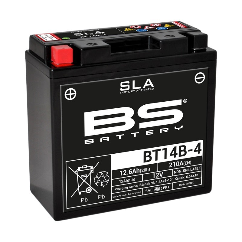 Yamaha Xvs 1100 Drag Star [BS BATTERY] - SLA vedligeholdelsesfri batterifabrik aktiveret - BT14B-4