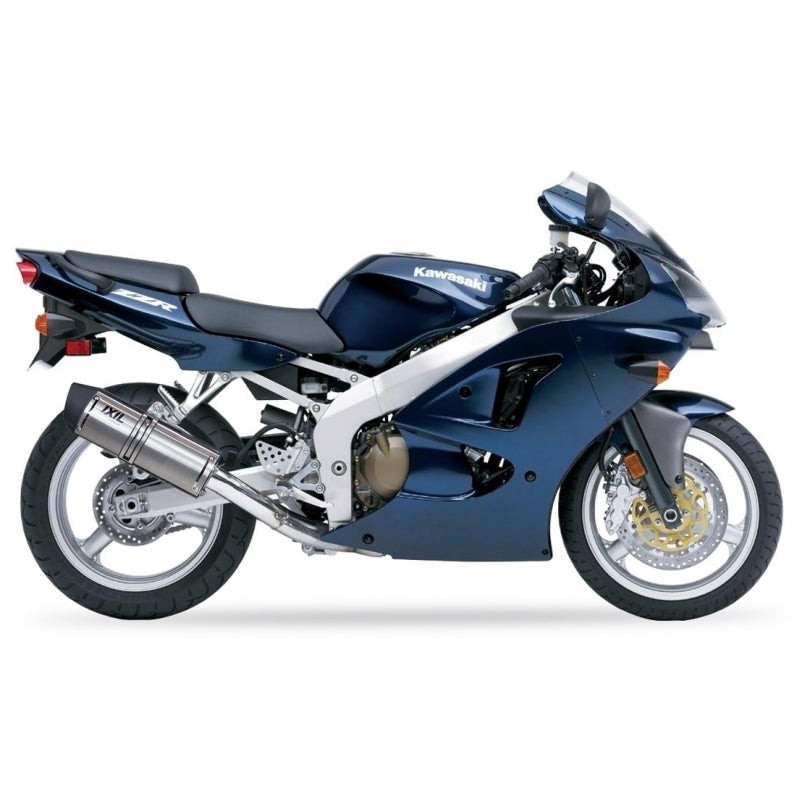 Kawasaki Ninja ZX-6 R (ZX 600 GH) [1998-1999] - Hexoval Endtopf Edelstahl / Endkappe Edelstahl schwarz - OK7045VSE