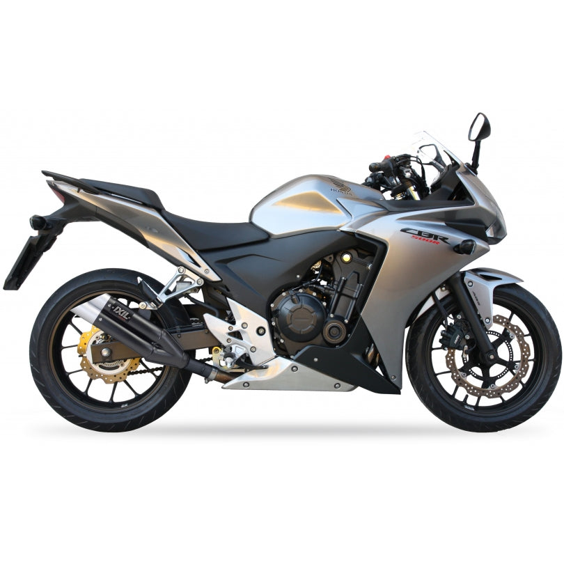 Honda CB 500 F ABS PC45 [2013-2015] - Hyperlow Endtopf Edelstahl schwarz / Endkappe Aluminium - XH6333XB