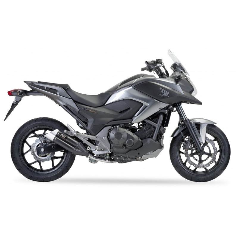 Honda Nc 700 [IXIL] - Hyperlow lyddæmper i rustfrit stål sort / endedæksel aluminium - XH6362XB