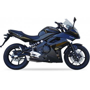 Kawasaki Kle 650 [IXIL] - Hyperlow lyddæmper i rustfrit stål sort / endedæksel aluminium - XK7351XB