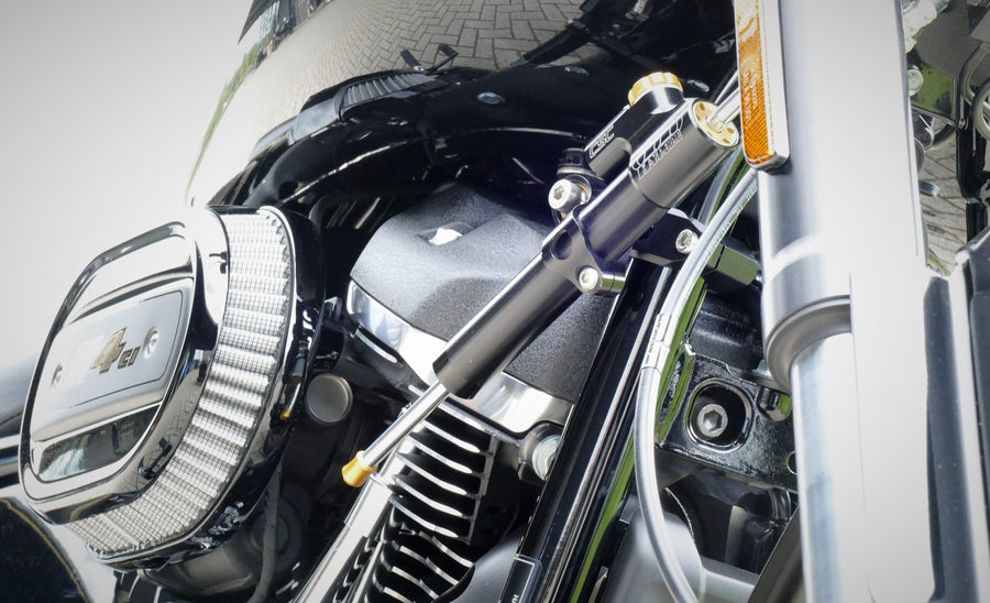 Harley Davidson FXLRS LOW RIDER S, FXLRST LOW RIDER ST [HYPERPRO] – Lenkungsdämpfer-Montagesatz, Schwarz (MK-HD18-S001-B)
