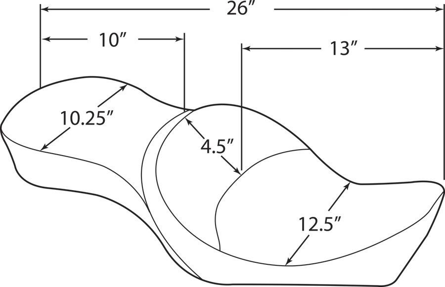 harley-davidson sportster s [DRAG SPECIALTIES] – Fladt vinyl dobbelt-trough sæde