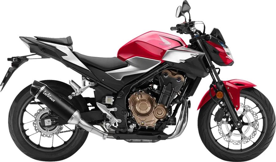 honda cb 500 [LEOVINCE] – Nero bagpotte - rustfrit stål