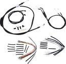 Harley Davidson Fxdwg [BURLY BRAND] - Komplet sort vinyl styr kabel/line sæt til Ape Hanger