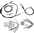 Harley Davidson Fxdwg [BURLY BRAND] - Komplet sort vinyl styr kabel/line sæt til Ape Hanger