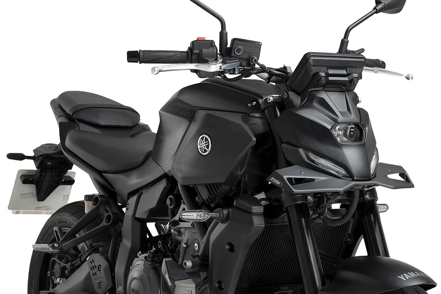 YAMAHA MT-07 [2025] - PUIG Nøgen Front Downforce Spoiler | Mat sort | PUIG 22417J
