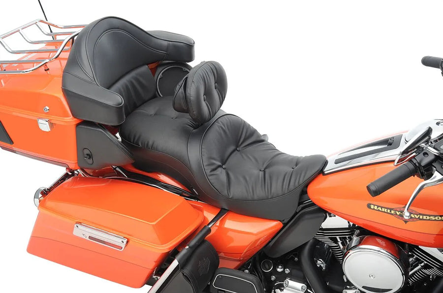harley davidson touring [DRAG SPECIALTIES] – 2-up lædersæde, ryglæn kompatibel, touring