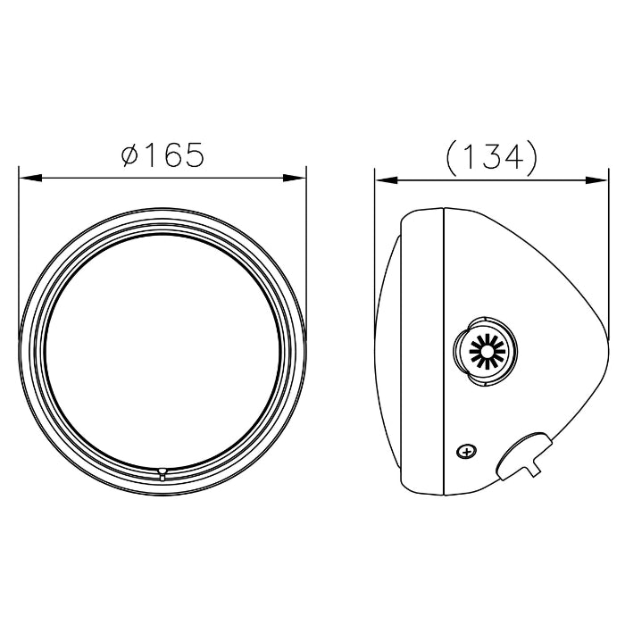 Triumph Bonneville T100 – H4 forlygtekugle 5¾ tommer sort