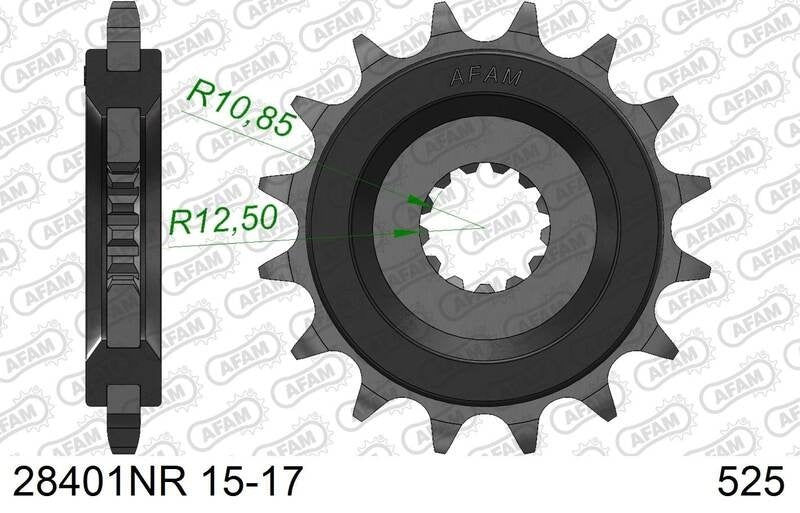 Suzuki GSX-S1000F [2016] - Kettenkit 525 XHR4 - 17/44-116 - Standard Kettenrad Stahl