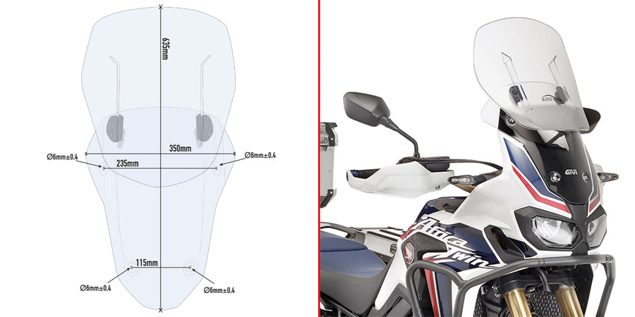 HONDA CRF 1000 L AFRICA TW [2016-2017] - Specifik glidende forrude