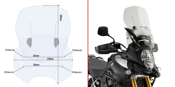 SUZUKI DL 1000 V STROM [2017-2019] - Specifik glidende forrude