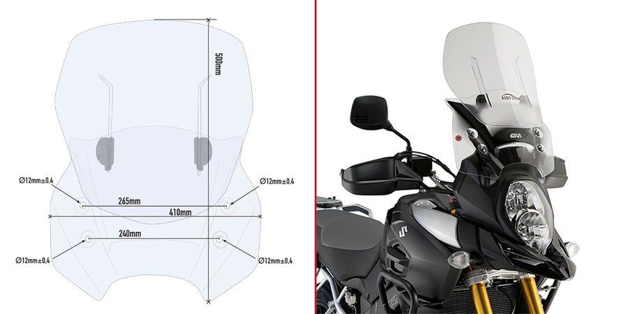 SUZUKI DL 1000 V STROM [2017-2019] - Specifik glidende forrude