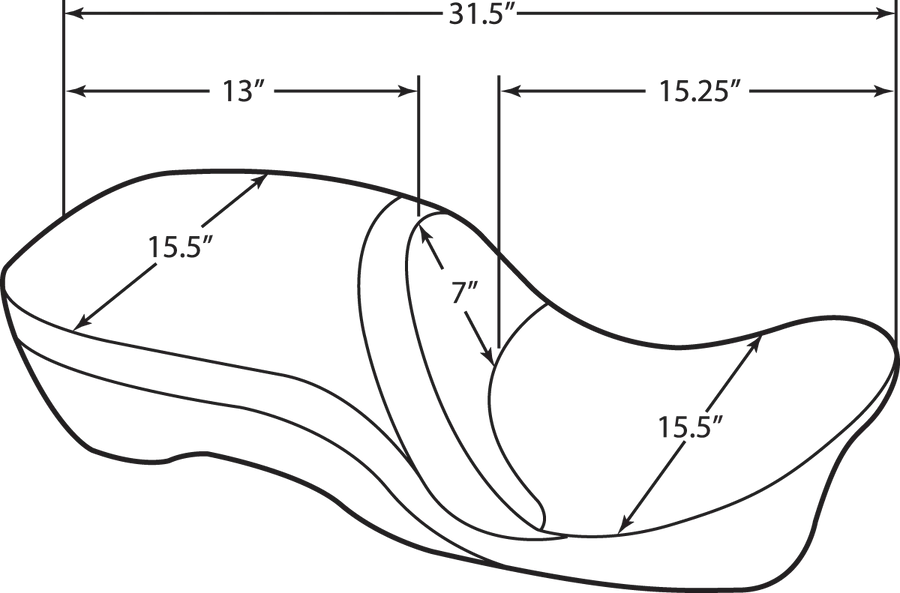 harley davidson touring [DRAG SPECIALTIES] – 2-up lædersæde, ryglæn kompatibel, touring