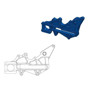 Ktm Xc 525 [2004-2007] - Versatzhalterung für OEM-Bremssattel – Oberfläche: Blau – Bild 1