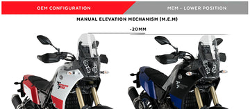 YAMAHA TENERE 700 - M.E.M. Windscheiben-Höhenverstellung | Schwarz | PUIG 3732N