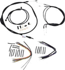 harley davidson flst [BURLY BRAND] - Komplet sort vinyl styr kabel/line sæt til Ape Hanger-2