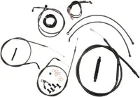 Harley Davidson Fxsb [LA CHOPPERS] - Komplet midnatsflettet styrkabel/bremseledningssæt
