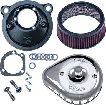 Harley-Davidson Xl 1200 T Sportster Superlow [2018] - Mini Teardrop Stealth Luftfilter-Kit – Oberfläche: Silber – Bild 2
