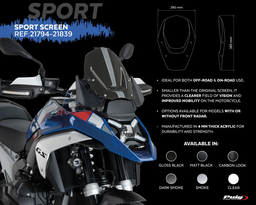 BMW R 1300 GS TROPHY [2025] – touringskærm – gennemsigtig