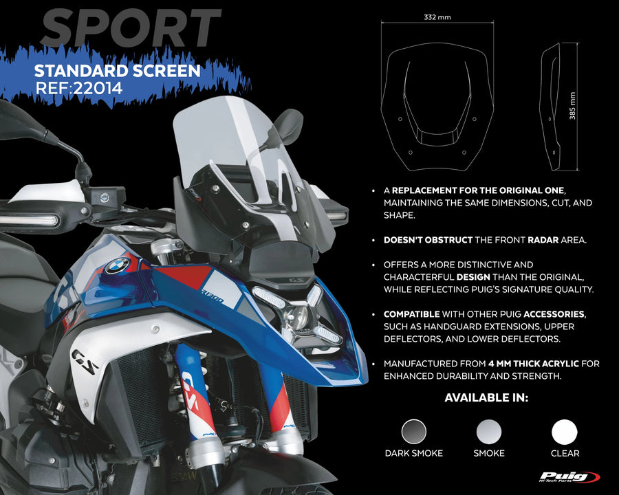 BMW R 1300 GS TROPHY [2025] – touringskærm – gennemsigtig
