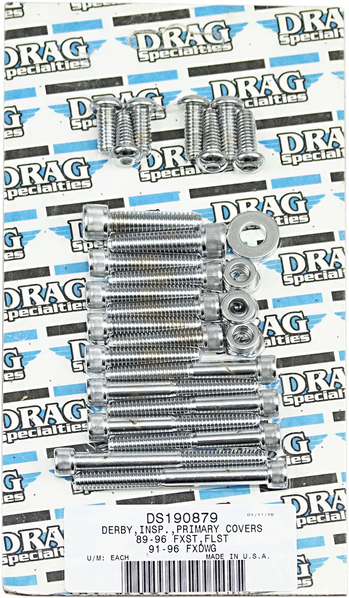 harley davidson flst [DRAG SPECIALTIES] - indre og ydre primære/derby/inspektionsdækselboltsæt