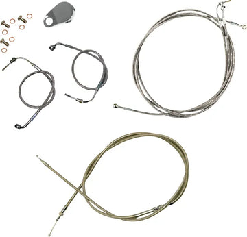 Harley Davidson Fxdrs 114 [LA CHOPPERS] - Standard rustfrit stålbeklædt styrkabel-/bremseledningssæt