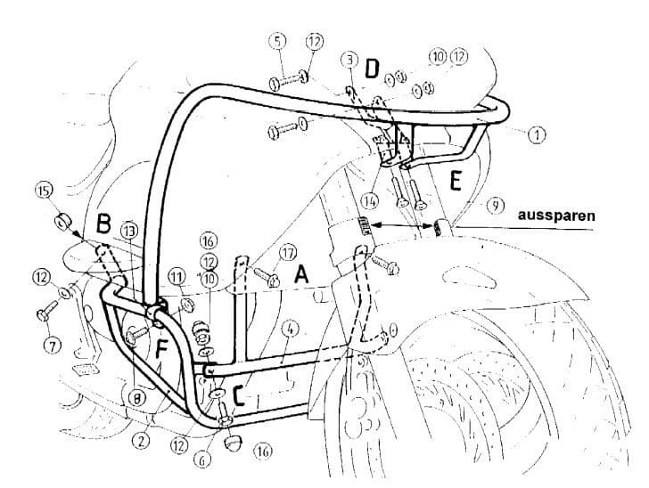 Honda NT 650 V Deauville [1998-2005] - Motorbeskyttelsesbjælke
