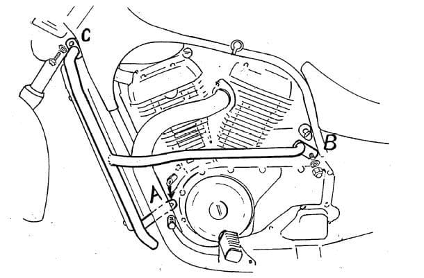 Suzuki vs 600 GLP indtrængende [1995-1997] - Motorbeskyttelsesbjælke