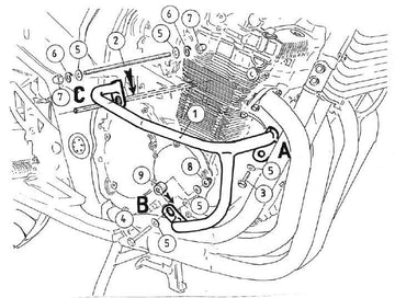 Suzuki GSF 650 [2005-2006] - Motorbeskyttelsesbjælke