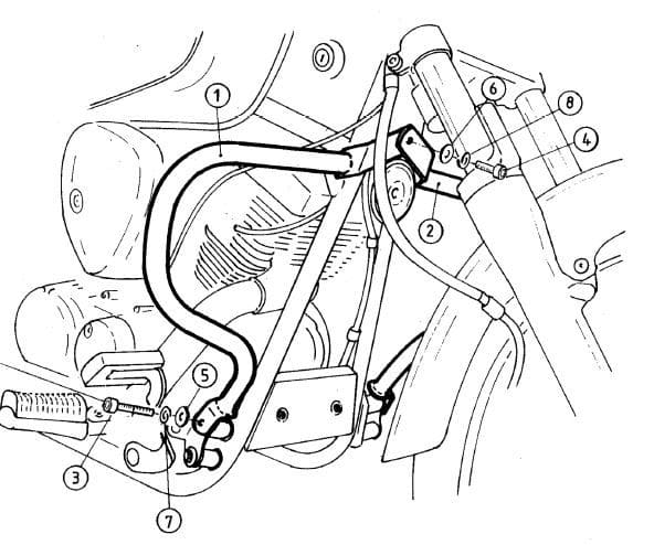 Yamaha XVS 125 [2000-2004] - Motorbeskyttelsesbjælke