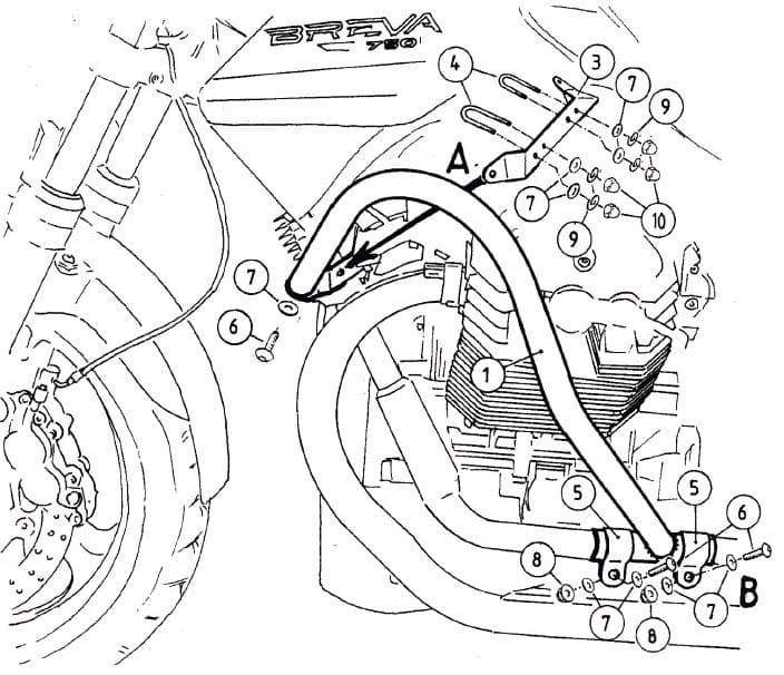 Moto Guzzi Breva V 750 ie [2003-2013] - Motorschutzbügel schwarz